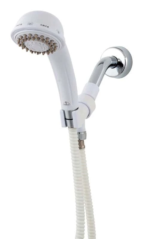 Whedon Flow Pro White Plastic 3 Settings Handheld Showerhead 2.5 Gpm 1 Whedon Flow Pro White Plastic 3 Settings Handheld Showerhead 2.5 Gpm