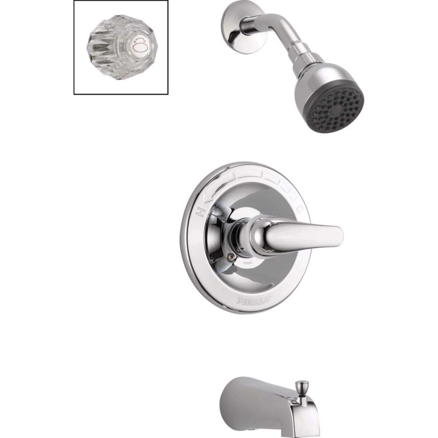 Peerless 1-Handle Chrome Tub And Shower Faucet 1 Peerless 1-Handle Chrome Tub And Shower Faucet