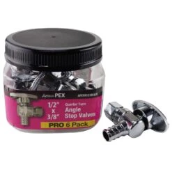 Apollo® Apollo 1/2 In. PEX Barb In To X 3/8 In. Compression Brass Angle Stop Valve