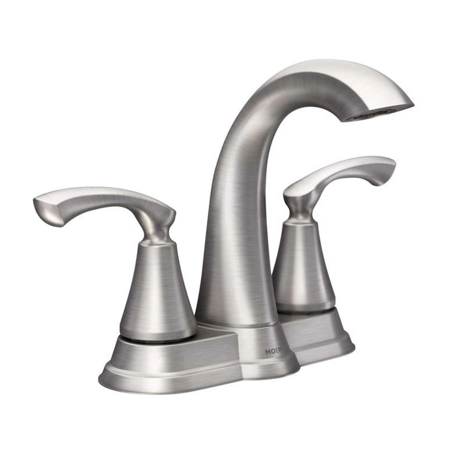 Moen Tiffin Brushed Nickel Bathroom Faucet 4 In. 1 Moen Tiffin Brushed Nickel Bathroom Faucet 4 In.