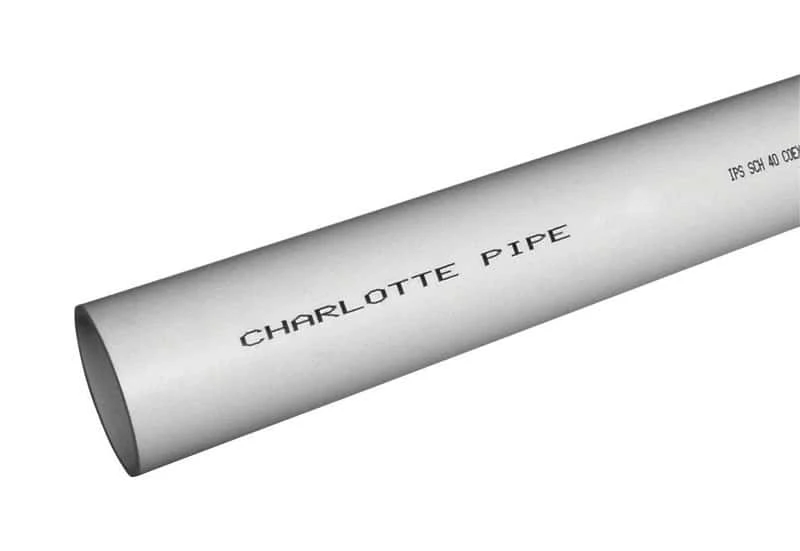 Charlotte Pipe Schedule 40 PVC Foam Core Pipe 4 In. D X 5 Ft. L Plain End 0 Psi 1 Charlotte Pipe Schedule 40 PVC Foam Core Pipe 4 In. D X 5 Ft. L Plain End 0 Psi