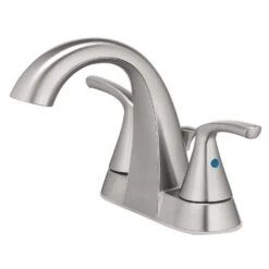 OakBrook Brushed Nickel Two-Handle Bathroom Sink Faucet 4 In.