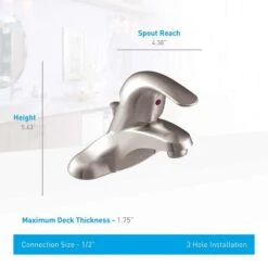 Moen Adler Brushed Nickel Bathroom Faucet 4 In. -ACE Shop 881f3b90 b5b1 4a6e b220 4d9d8135ed08
