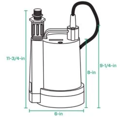 Zoeller 1/3 HP 2400 Gph Thermoplastic Electronic Switch Bottom AC Submersible Utility Pump -ACE Shop 89ace1a8 664f 41cc bd9f 5d66f1c0094b