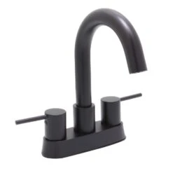Huntington Brass Euro Matte Black Centerset Bathroom Sink Faucet 4 In.