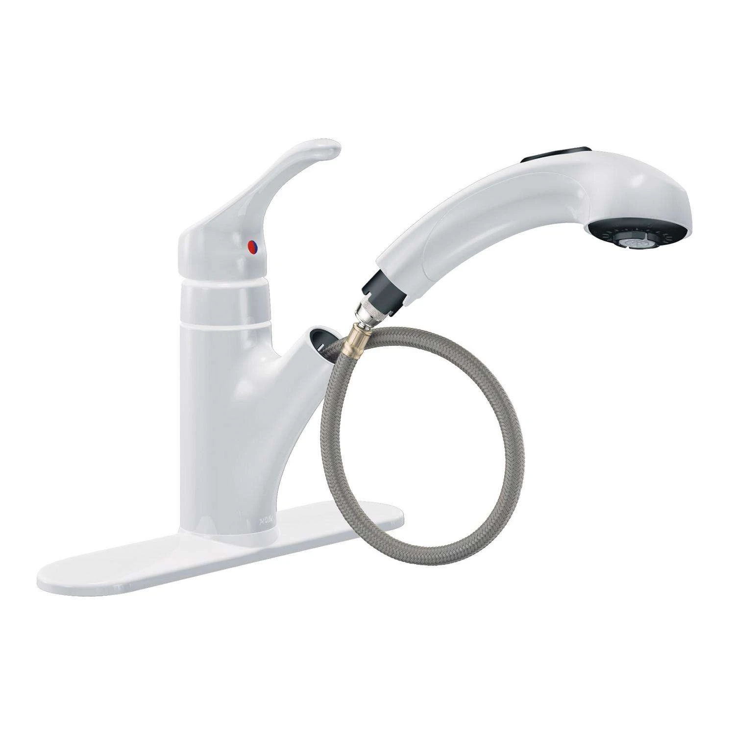 Moen Renzo One Handle White Pull-Out Kitchen Faucet 5 Moen Renzo One Handle White Pull-Out Kitchen Faucet - Image 5