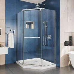 DreamLine Prism 72 In. H X 34-1/8 In. W Chrome Clear Frameless Shower Enclosure