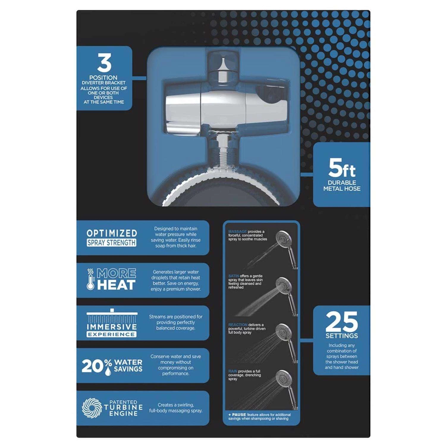 Speakman Neo Chrome Brass 4 Settings Showerhead Combo 2 Gpm 7 Speakman Neo Chrome Brass 4 Settings Showerhead Combo 2 Gpm - Image 7