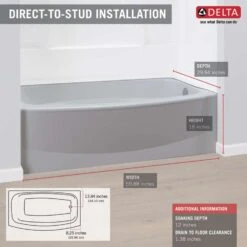 Delta Classic 400 18 In. H X 59-7/8 In. W X 30 In. L White Bathtub -ACE Shop 9be57c18 a31c 43cb 9b93 ec48e21554d7