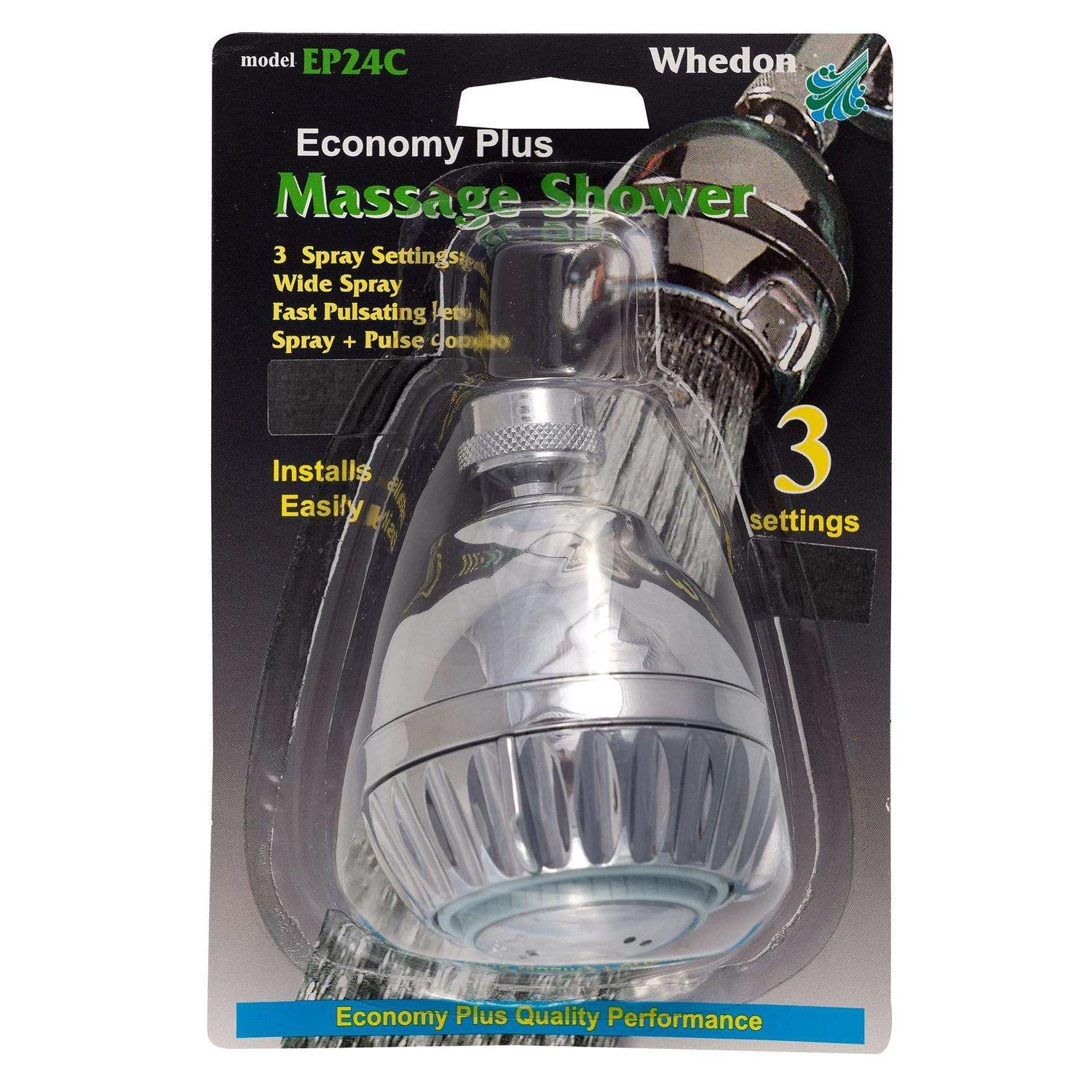Whedon Chrome Plastic 3 Settings Showerhead 1.75 Gpm 1 Whedon Chrome Plastic 3 Settings Showerhead 1.75 Gpm