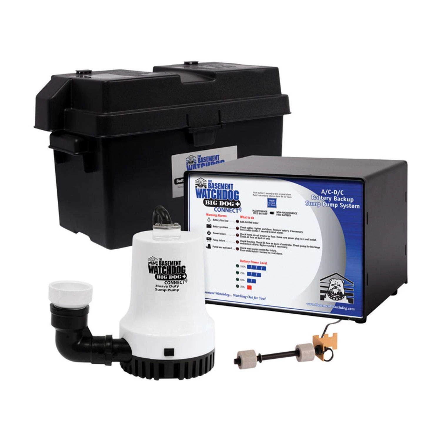 The Basement Watchdog 1/3 HP 3,500 Gph Thermoplastic Dual Reed Switch Battery Backup Sump Pump 1 The Basement Watchdog 1/3 HP 3,500 Gph Thermoplastic Dual Reed Switch Battery Backup Sump Pump