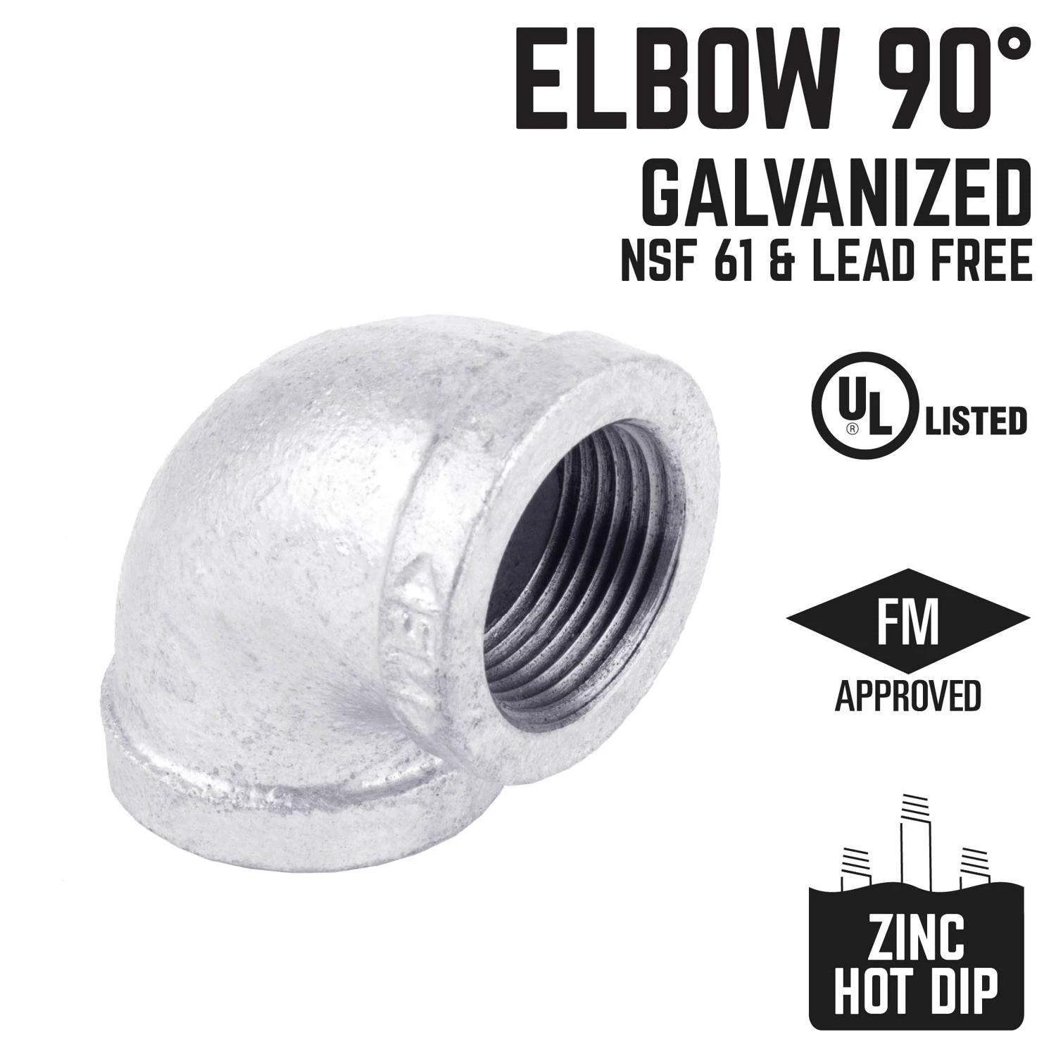 STZ Industries 2-1/2 In. FIP Each X 2-1/2 In. D FIP Galvanized Malleable Iron 90 Degree Elbow 5 STZ Industries 2-1/2 In. FIP Each X 2-1/2 In. D FIP Galvanized Malleable Iron 90 Degree Elbow - Image 5