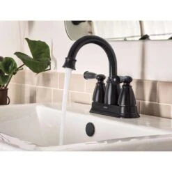 Moen Banbury Matte Black Centerset Bathroom Sink Faucet 4 In. -ACE Shop a15ac982 fa7b 4b77 b779 5cda994b2271
