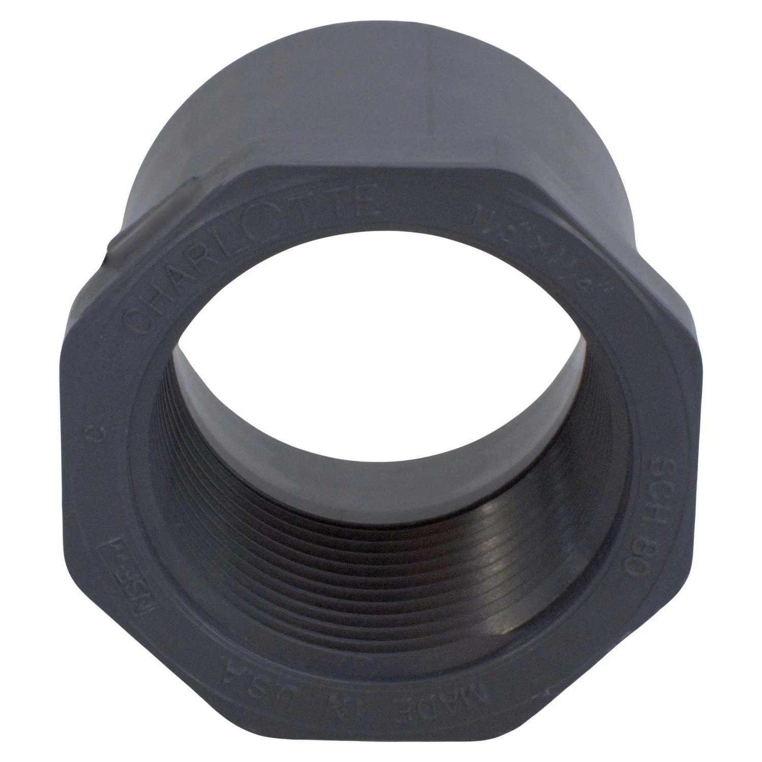 Charlotte Pipe Schedule 80 1-1/2 In. Spigot X 1-1/4 In. D FPT PVC Reducing Bushing 1 Pk 2 Charlotte Pipe Schedule 80 1-1/2 In. Spigot X 1-1/4 In. D FPT PVC Reducing Bushing 1 Pk - Image 2