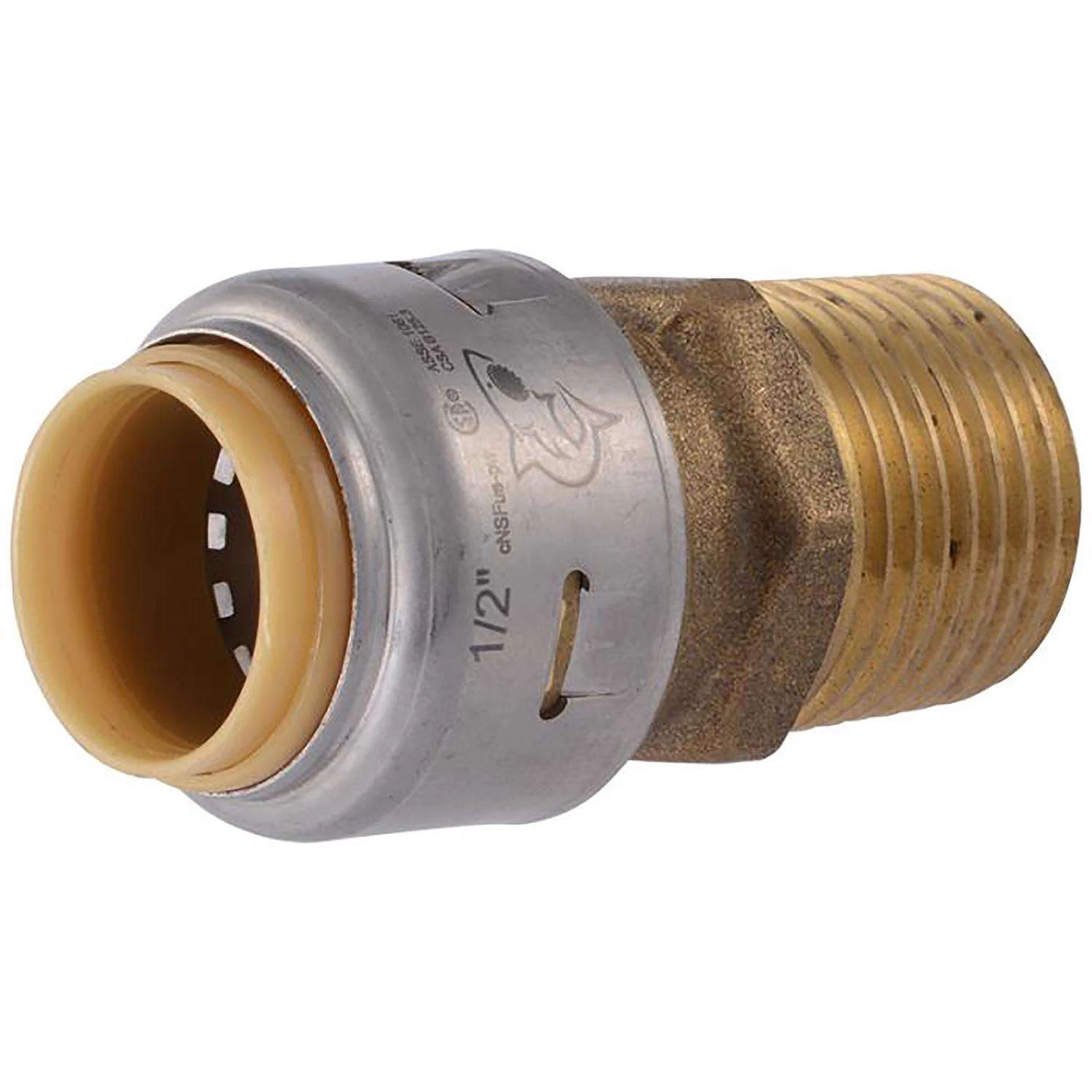 SharkBite Push To Connect 1/2 In. Male X 1/2 In. D Male Brass Adapter 1 SharkBite Push To Connect 1/2 In. Male X 1/2 In. D Male Brass Adapter