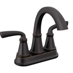 Delta Geist Oil Rubbed Bronze Centerset Bathroom Sink Faucet 4 In.