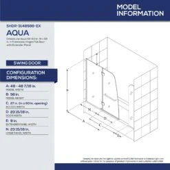 DreamLine Aqua 58 In. H X 56-60 In. W Brushed Nickel Frameless Tub Door 13 DreamLine Aqua 58 In. H X 56-60 In. W Brushed Nickel Frameless Tub Door -ACE Shop abaa09d7 6462 4f19 a85b 3468b6fb54ee