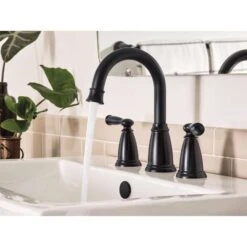 Moen Banbury Matte Black Widespread Bathroom Sink Faucet 8 - 16 In. -ACE Shop af25f143 a95a 429d 836f 0f71c34cb132
