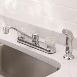 OakBrook Essentials Two Handle Chrome Kitchen Faucet Side Sprayer Included -ACE Shop b2b41cd6 b0a2 46fd b01d 27888e3d5bca