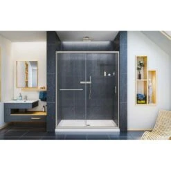 DreamLine Infinity-Z 72 In. H X 56-60 In. W Brushed Nickel Semi-Frameless Shower Door -ACE Shop b44acdda d57d 4202 a5b7 5072131aaec5