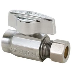 BrassCraft 1/2 In. FPT Outlets X 3/8 In. MPT Brass Shut-Off Valve