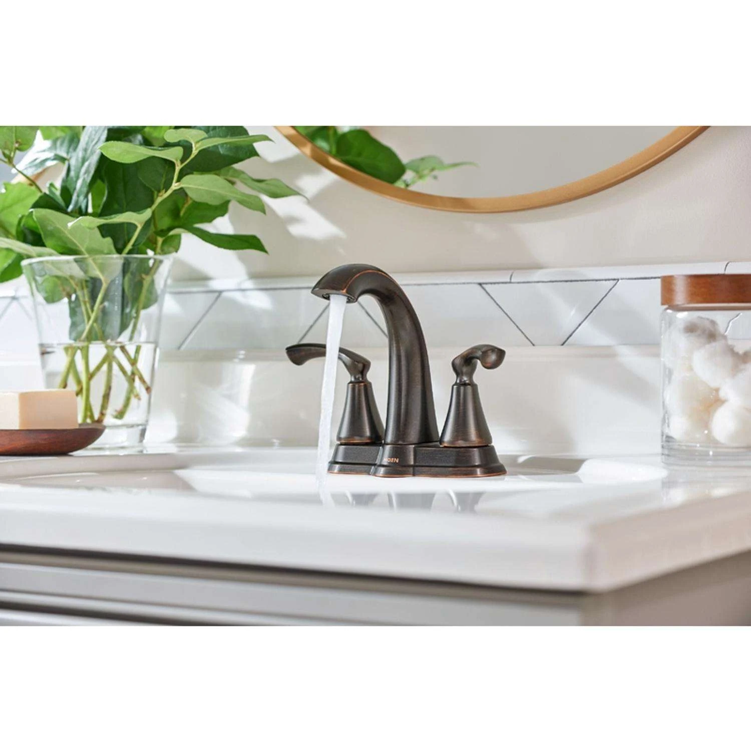 Moen Tiffin Bronze Bathroom Faucet 4 In. 8 Moen Tiffin Bronze Bathroom Faucet 4 In. - Image 8