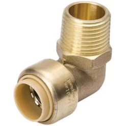 B&K Proline Push To Connect 1/2 In. PTC X 1/2 In. D MPT Brass 90 Degree Elbow