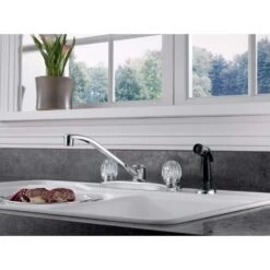 Peerless Two Handle Chrome Kitchen Faucet Side Sprayer Included 9 Peerless Two Handle Chrome Kitchen Faucet Side Sprayer Included -ACE Shop baebf630 0b7e 44a0 906c 16031fc667e7