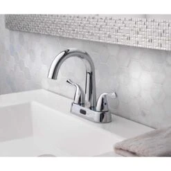 Homewerks Chrome Motion Sensing Centerset Bathroom Sink Faucet 4 In. -ACE Shop bafa352a b85d 478d a41c 3fd9a50cd827