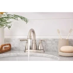 Moen Hilliard Brushed Nickel Bathroom Faucet 4 In. 12 Moen Hilliard Brushed Nickel Bathroom Faucet 4 In. -ACE Shop bd42a8df 9692 4d77 a9e1 fe807b9a28c9