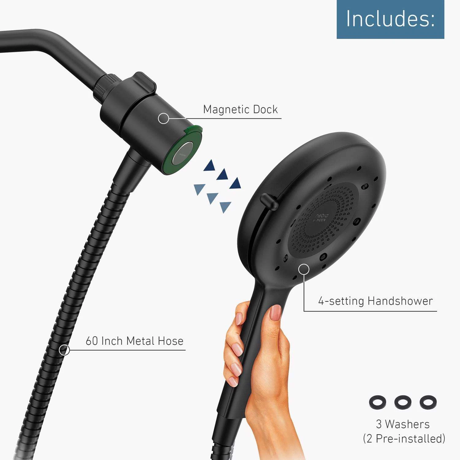 Moen Nebia Matte 4 Settings Handheld Showerhead 1.5 Gpm 8 Moen Nebia Matte 4 Settings Handheld Showerhead 1.5 Gpm - Image 8