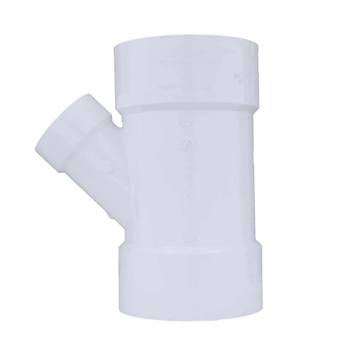 Charlotte Pipe Schedule 40 6 In. Hub X 6 In. D Hub PVC Reducing Wye 1 Pk 5 Charlotte Pipe Schedule 40 6 In. Hub X 6 In. D Hub PVC Reducing Wye 1 Pk - Image 5