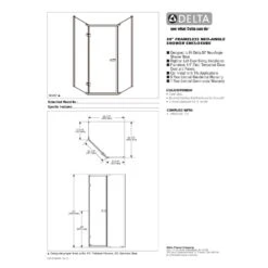 Delta 71-7/8 In. H X 35-7/8 In. W Stainless Steel Frameless Shower Door -ACE Shop c4110a80 2ace 4bfa aa9b e75d91bb755b