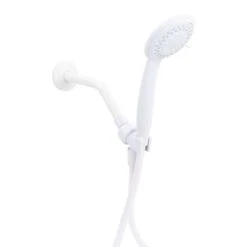 Exquisite White Plastic 5 Settings Handheld Showerhead 1.8 Gpm