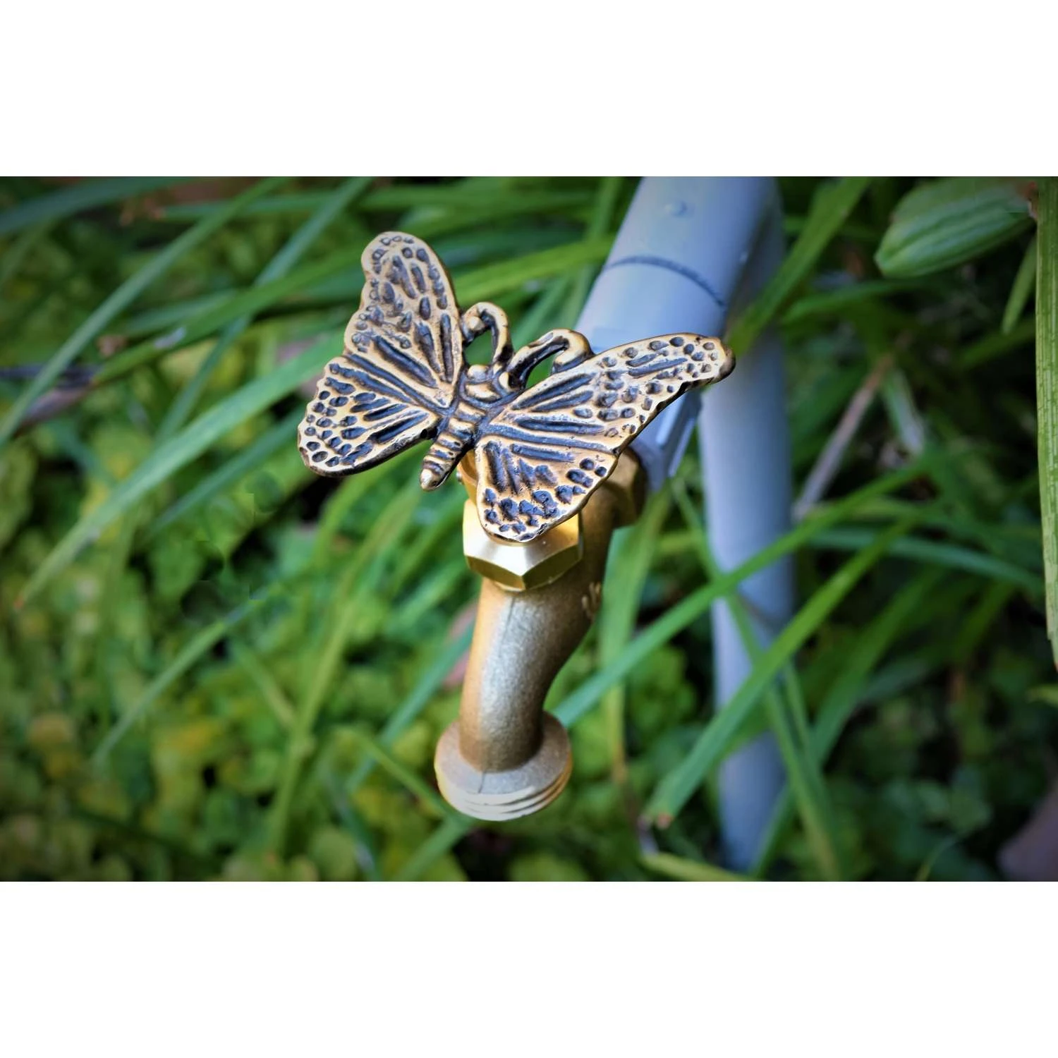 Festive Faucets Butterfly Antique Outdoor Faucet Handle 3 Festive Faucets Butterfly Antique Outdoor Faucet Handle - Image 3