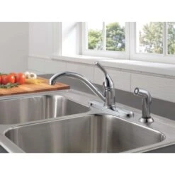 Delta Classic One Handle Stainless Steel Kitchen Faucet Side Sprayer Included -ACE Shop c99407ae 6157 447f b2c4 8ff40f5ad1d2