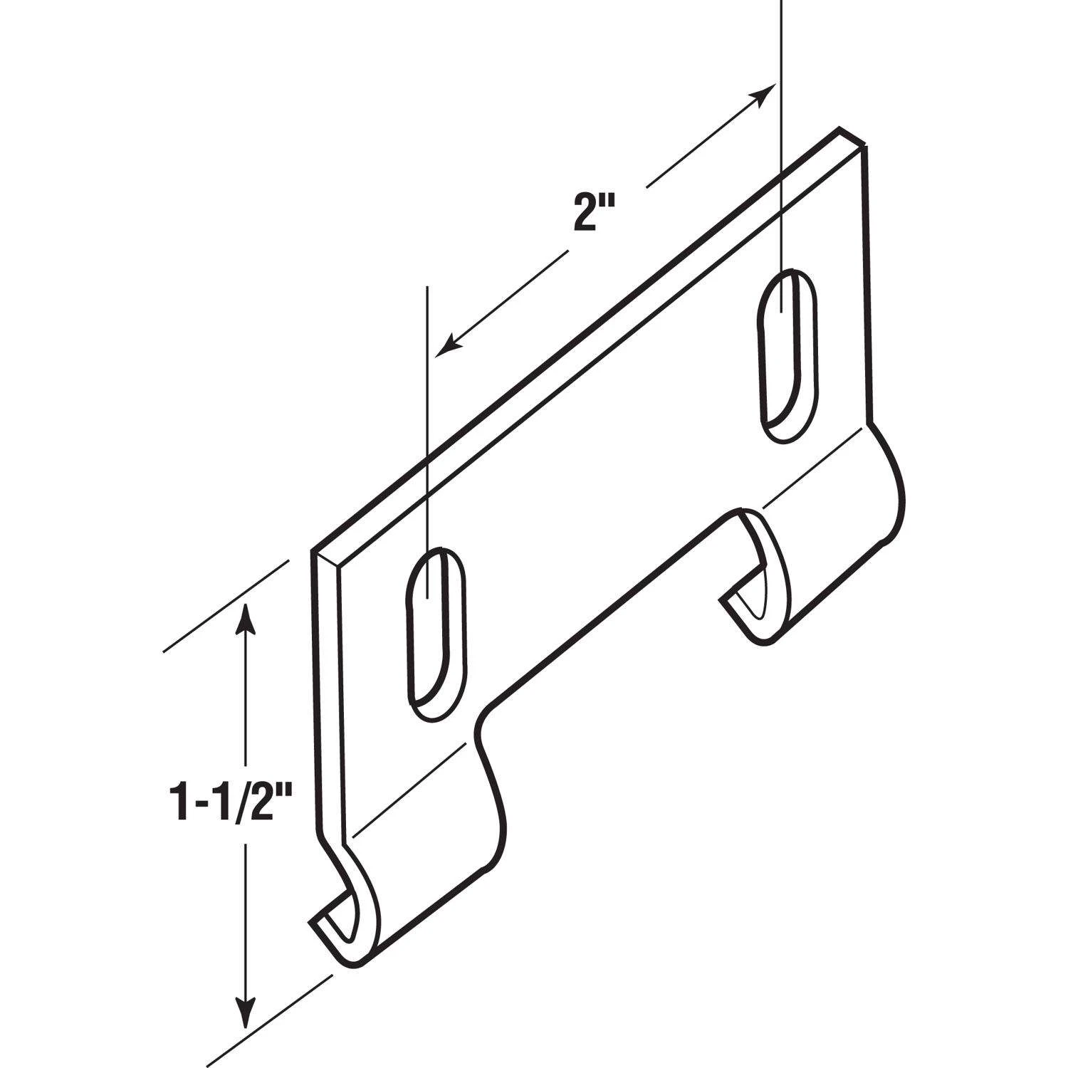 Prime-Line 7.35 In. H X 1-1/2 In. W Gray Frameless Shower Door Bottom Guide 2 Prime-Line 7.35 In. H X 1-1/2 In. W Gray Frameless Shower Door Bottom Guide - Image 2