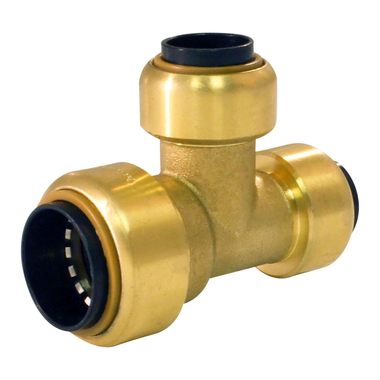 Apollo® Apollo Tectite Push To Connect 3/4 In. PTC In To X 1/2 In. D PTC Brass Reducing Tee 2 Apollo® Apollo Tectite Push To Connect 3/4 In. PTC In To X 1/2 In. D PTC Brass Reducing Tee - Image 2