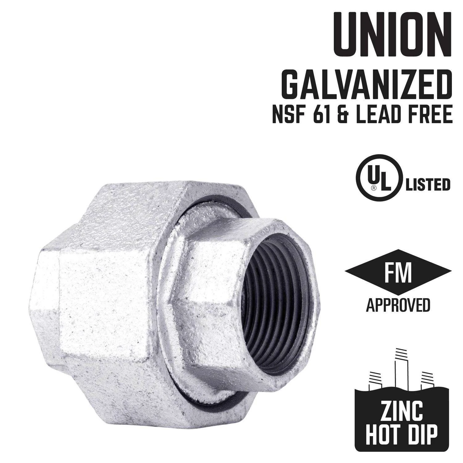 STZ Industries 2-1/2 In. FIP Each X 2-1/2 In. D FIP Galvanized Malleable Iron Union 4 STZ Industries 2-1/2 In. FIP Each X 2-1/2 In. D FIP Galvanized Malleable Iron Union - Image 4