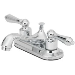 OakBrook Chrome Two-Handle Bathroom Sink Faucet 4 In.