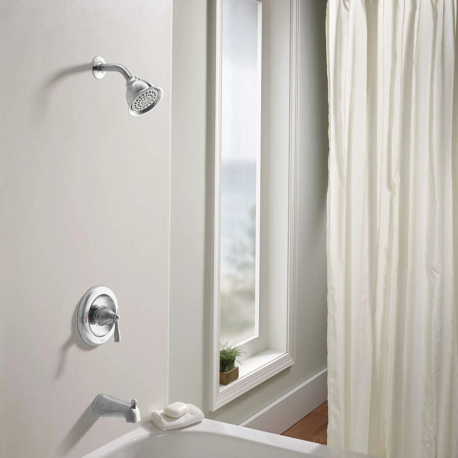 Moen Banbury 1-Handle Chrome Tub And Shower Faucet 4 Moen Banbury 1-Handle Chrome Tub And Shower Faucet - Image 4