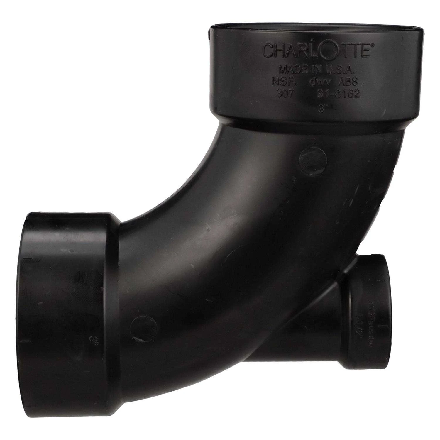 Charlotte Pipe 2 In. Hub X 3 In. D Hub ABS Elbow 5 Charlotte Pipe 2 In. Hub X 3 In. D Hub ABS Elbow - Image 5