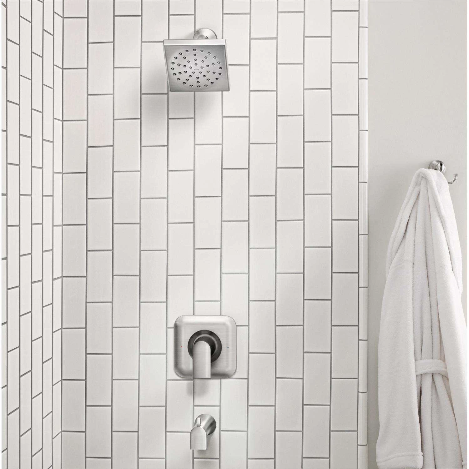 Moen Genta 1-Handle Brushed Nickel Tub And Shower Faucet 2 Moen Genta 1-Handle Brushed Nickel Tub And Shower Faucet - Image 2