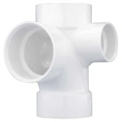 Charlotte Pipe Schedule 40 3 In. Hub X 3 In. D Hub PVC Reducing Double Fixture Fitting Tee 1 Pk