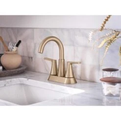 Moen Mikah Bronzed Gold Two-Handle Bathroom Sink Faucet 4 In. -ACE Shop dfbf11d5 b796 4a5b 8fe3 5a5d23b60a67