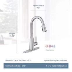 Moen Zyla One Handle Stainless Steel Motion Sensing Pull-Down Kitchen Faucet Smart -ACE Shop e3c1c8c3 ad23 48dd b7c6 570dd0c66e4f