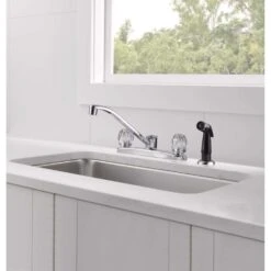 Peerless Two Handle Chrome Kitchen Faucet Side Sprayer Included 8 Peerless Two Handle Chrome Kitchen Faucet Side Sprayer Included -ACE Shop e4087037 8954 4baf 823a 416d5d8b4a72