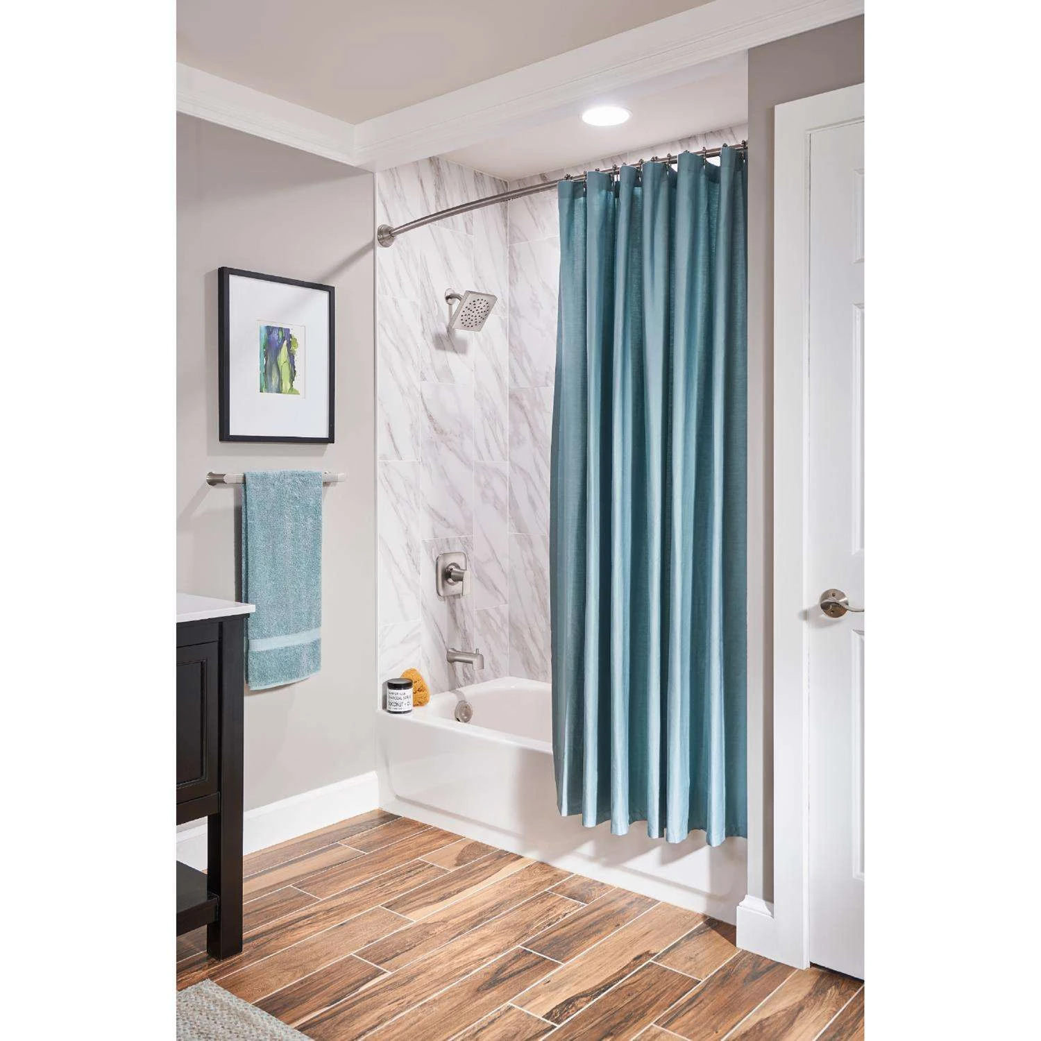 Moen Genta 1-Handle Brushed Nickel Tub And Shower Faucet 7 Moen Genta 1-Handle Brushed Nickel Tub And Shower Faucet - Image 7