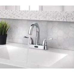 Homewerks Chrome Motion Sensing Centerset Bathroom Sink Faucet 4 In. -ACE Shop ec2109af 3ed9 455a b4e8 b8fcf4687bbe