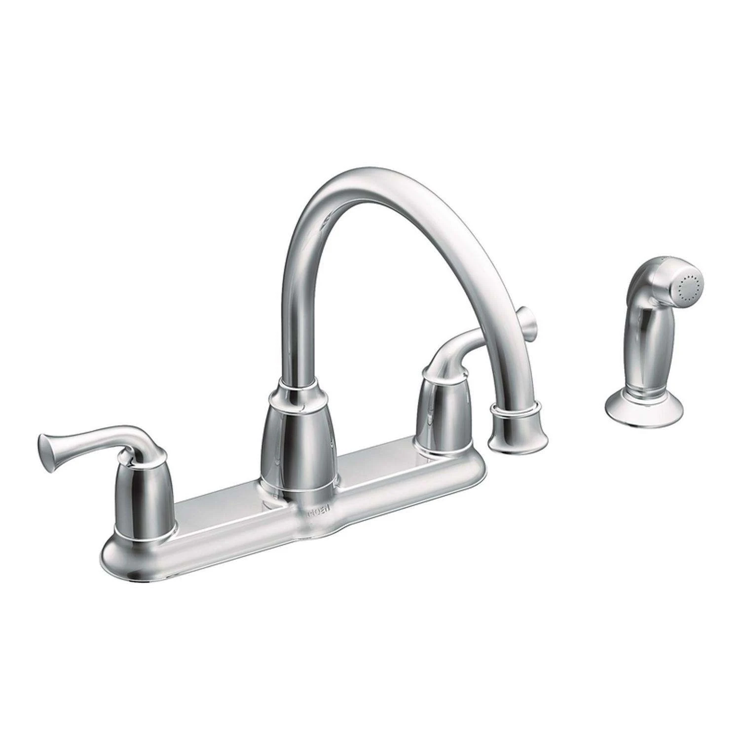 Moen Banbury Two Handle Chrome Kitchen Faucet Side Sprayer Included 1 Moen Banbury Two Handle Chrome Kitchen Faucet Side Sprayer Included